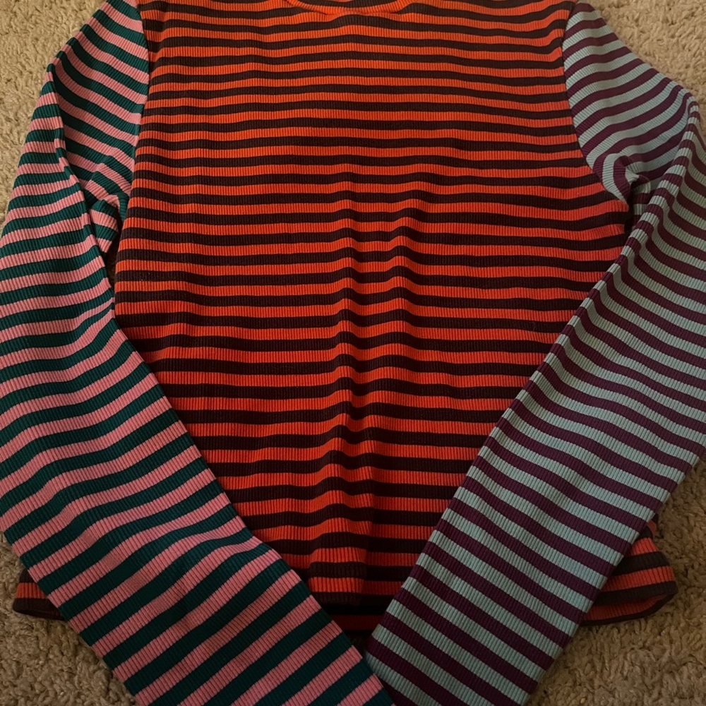 Teddy Fresh Mock Neck Striped Top